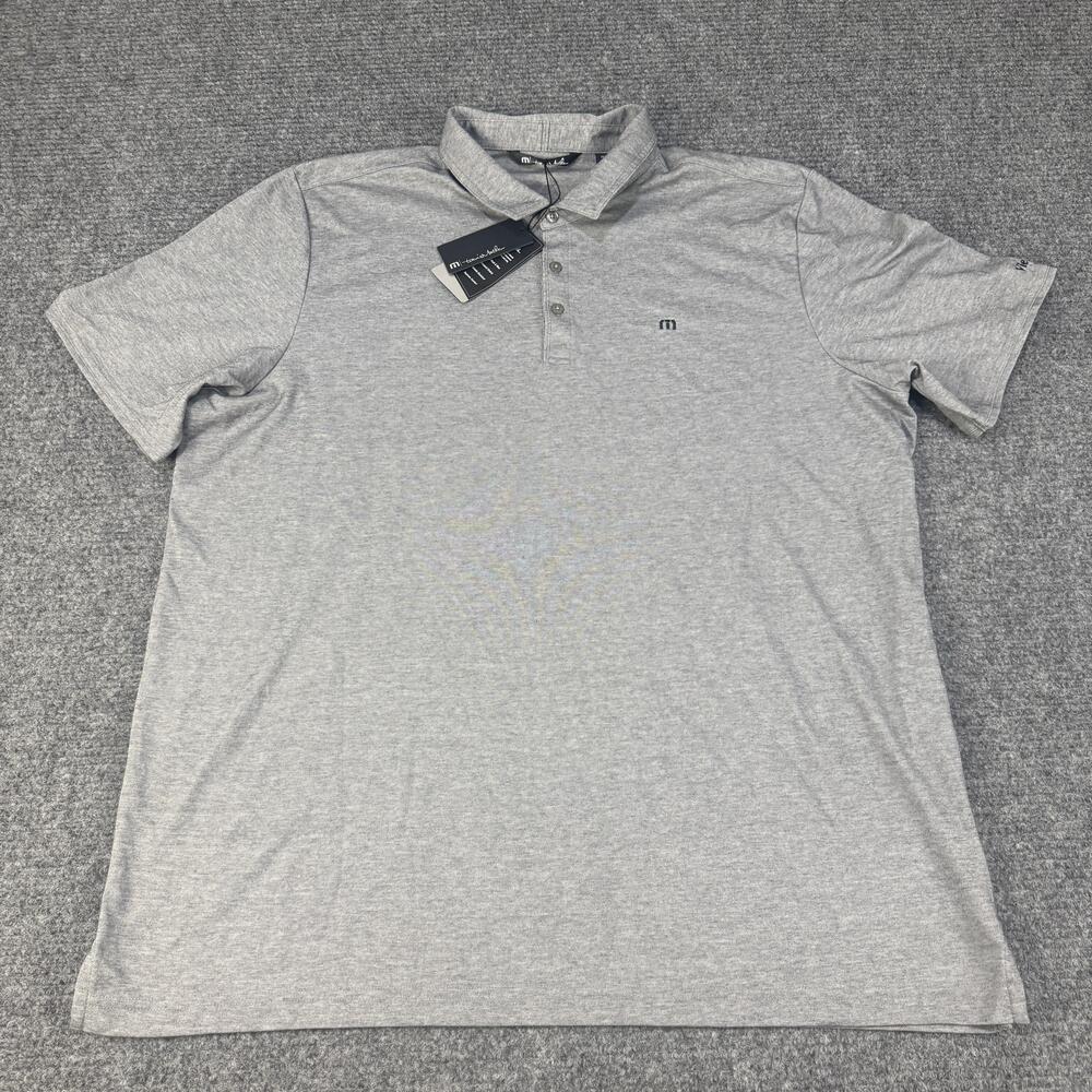 TravisMathew Polo Shirt Mens 3XL Heather Gray Classy Golf ViewSonic Pima 1MA618
